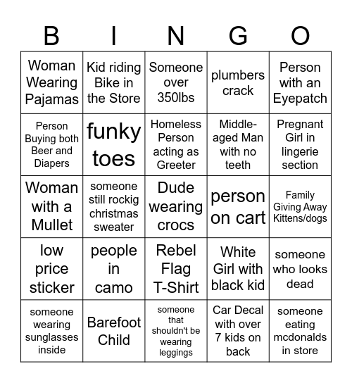 Pdawg Bingo at Wally World Bingo Card