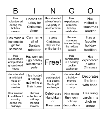 Name: Bingo Card