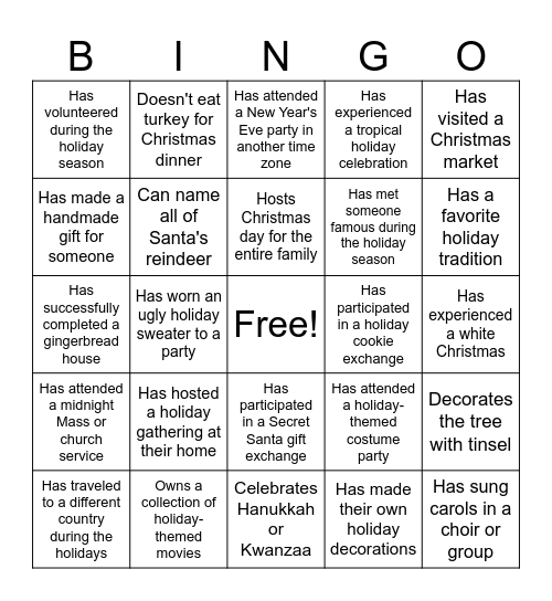 Name: Bingo Card