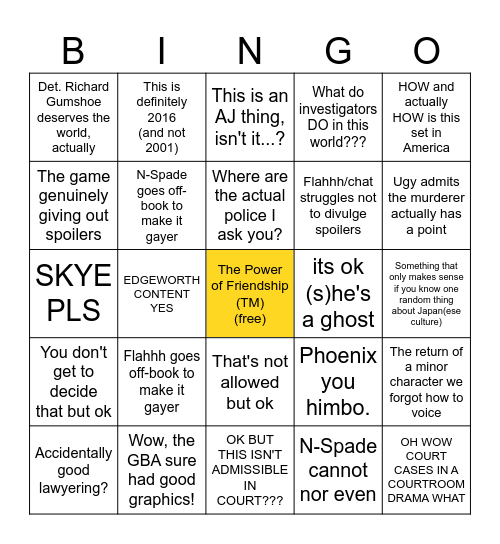 Rise From the Ashes BINGO Card