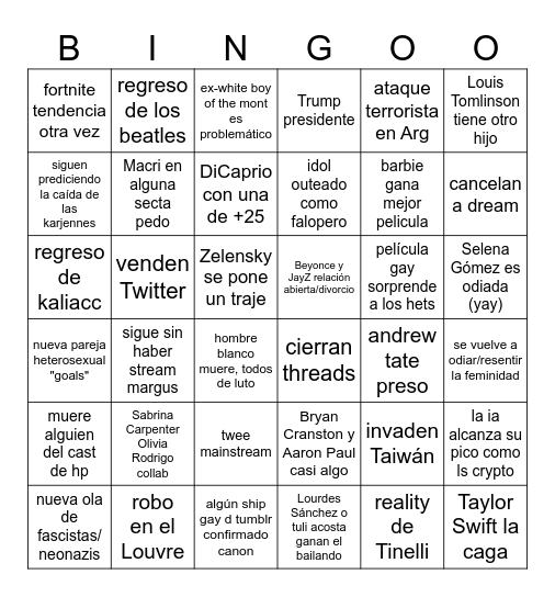 2024 bingo card Bingo Card
