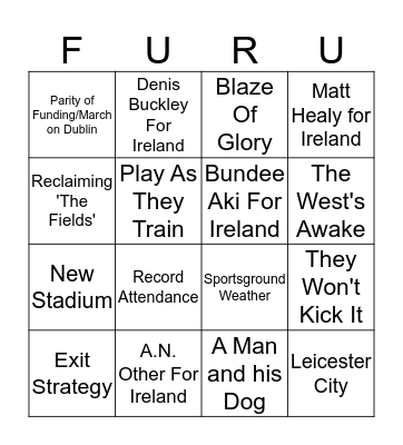 Connacht Rugby - Media Bingo! Bingo Card