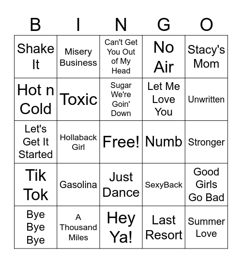 Cyn's Birthday Bingo Bash Y2K Bingo Card