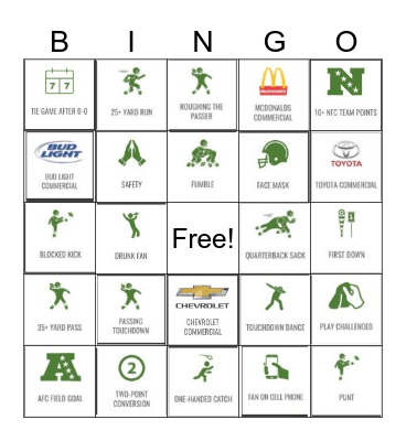 PRO SUPERBOWL BINGO Card