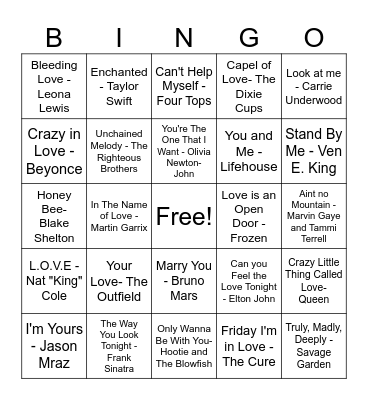 Wedding Shower Bingo Card