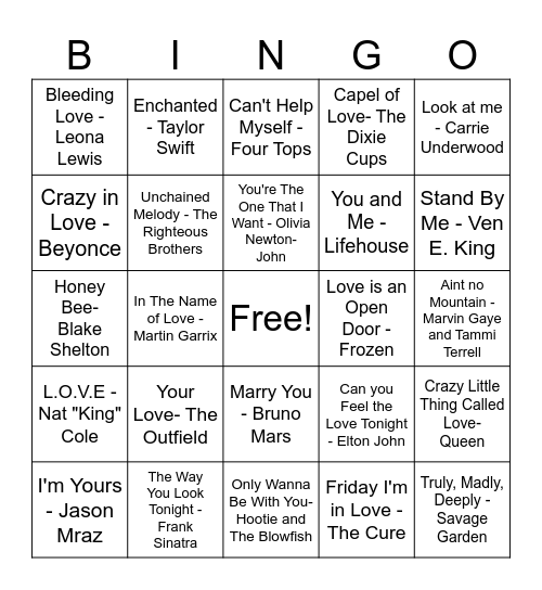 Wedding Shower Bingo Card