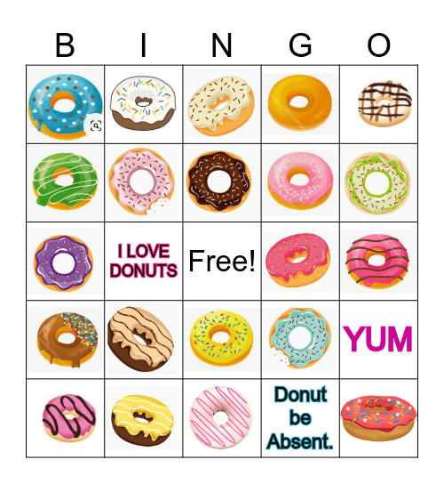 Donut Bingo Card