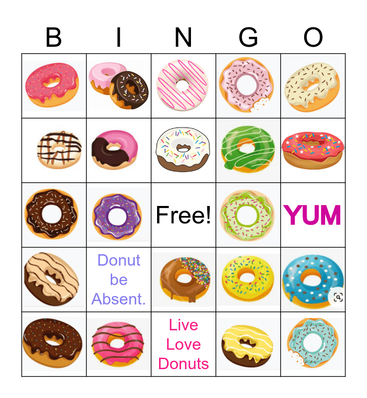 Donut Bingo Card