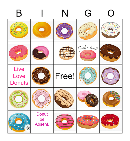 Donut Bingo Card