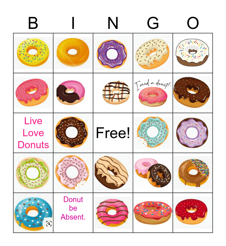 Donut Bingo Card