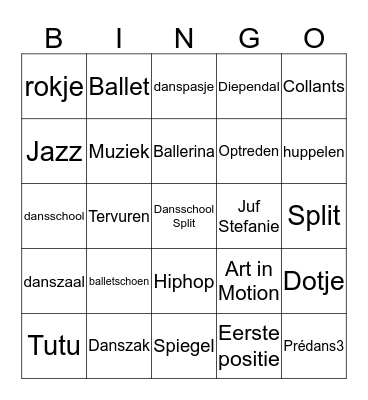 Dans-bingo Card
