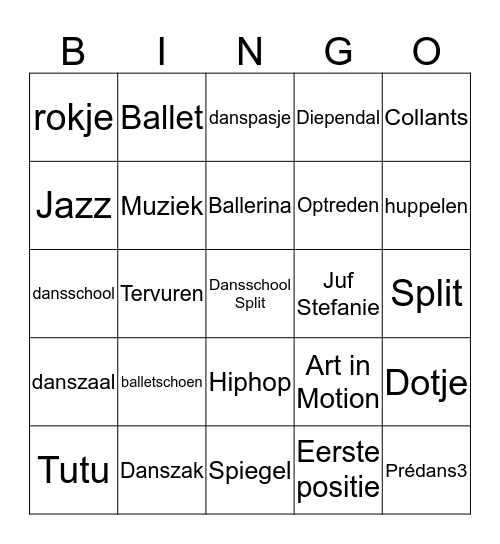 Dans-bingo Card
