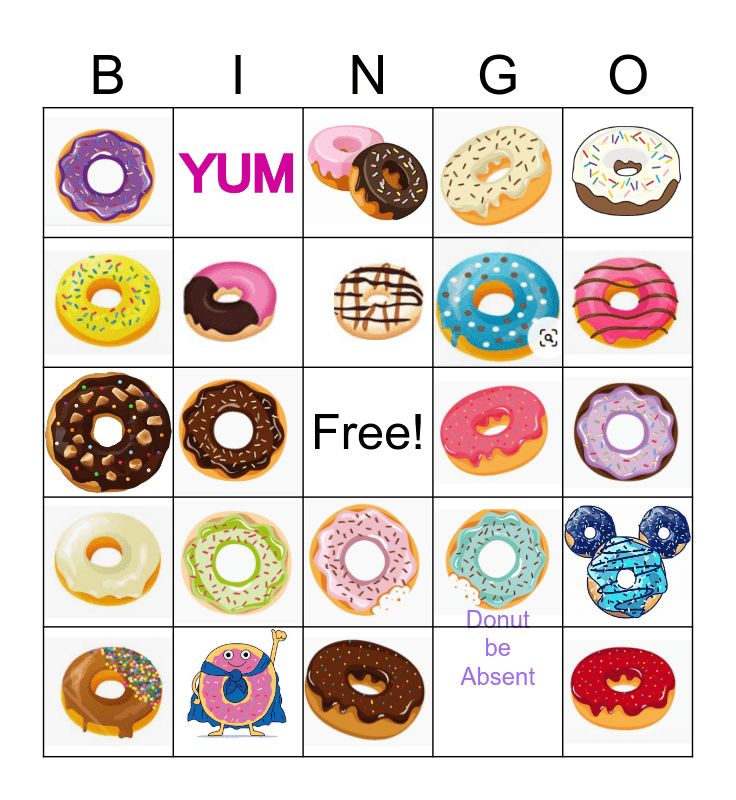 Donut Bingo Card