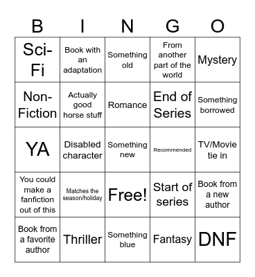 2024 Book Bingo Card