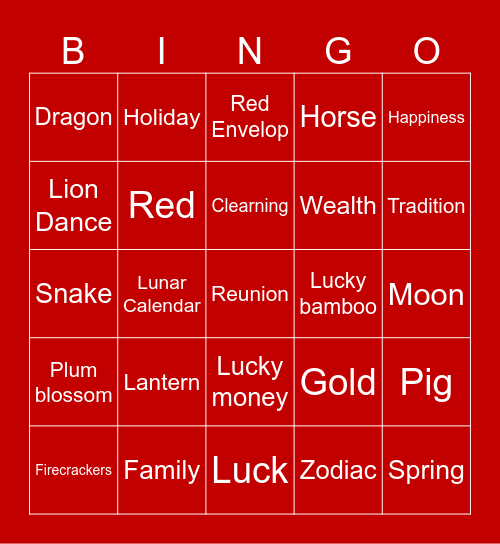 AIA Lunar New Year 2024 Bingo Card