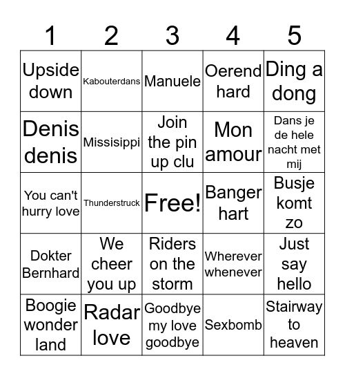 Swingo V.V. Prinsenland Bingo Card