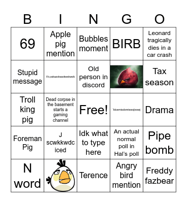 ABFA bingo Card
