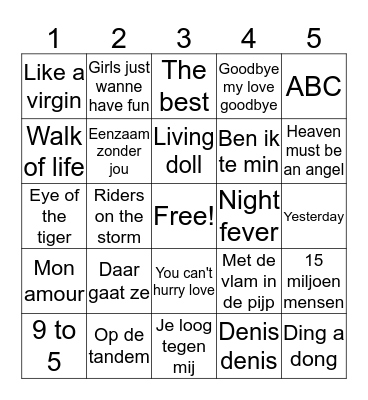 Swingo V.V. Prinsenland Bingo Card