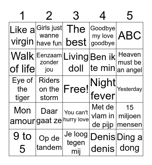 Swingo V.V. Prinsenland Bingo Card