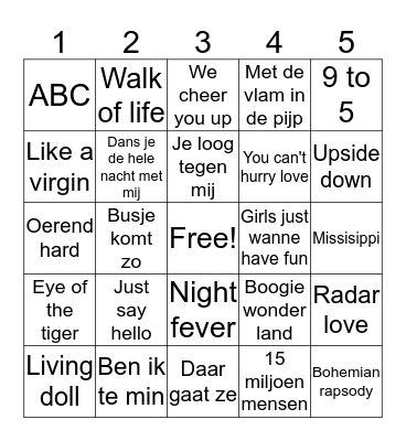 Swingo V.V. Prinsenland Bingo Card