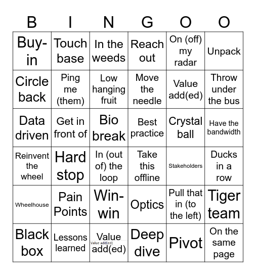 Blue Bingo Card