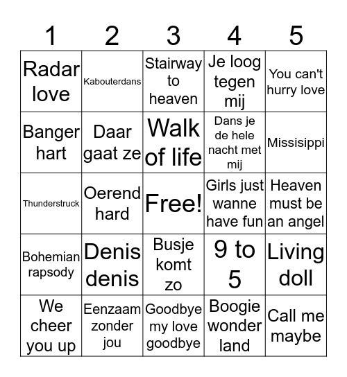 Swingo V.V. Prinsenland Bingo Card
