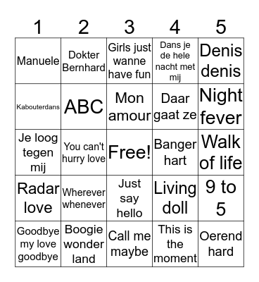 Swingo V.V. Prinseland Bingo Card
