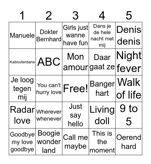 Swingo V.V. Prinseland Bingo Card