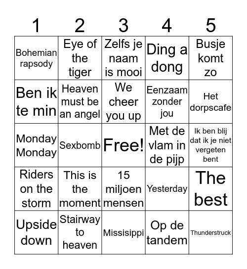 Swingo V.V. Prinsenland Bingo Card