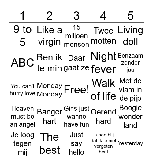 Swingo V.V. Prinsenland Bingo Card