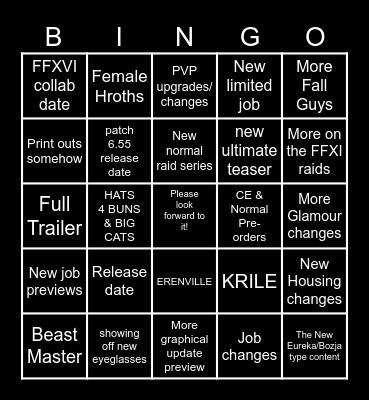Japan Fan Fest Keynote 2024 Bingo Card