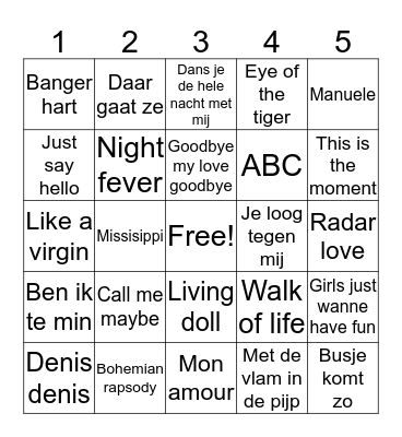 Swingo V.V. Prinsenlan Bingo Card