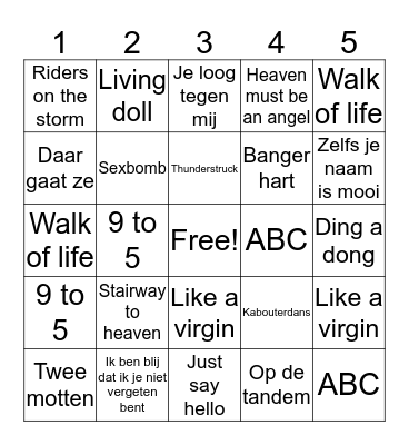 Swingo V.V. Prinsenland Bingo Card