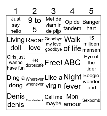 Swingo V.V. Prinsenland Bingo Card