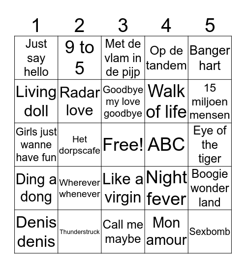 Swingo V.V. Prinsenland Bingo Card