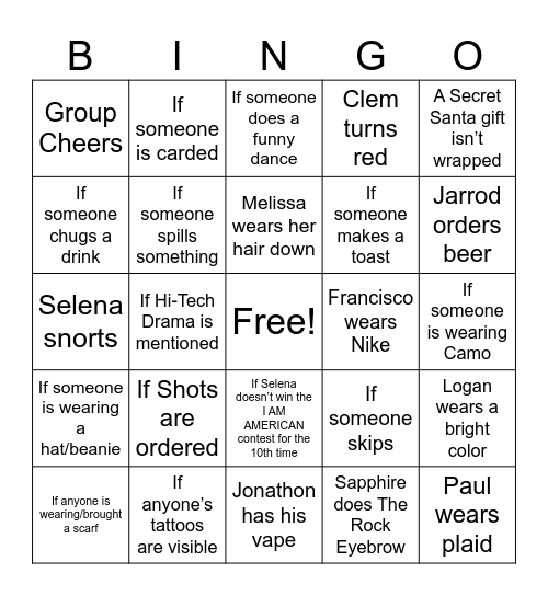 Hi-Tech Bingo Card