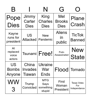 2024 Bingo Card