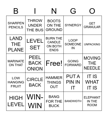 Sales Meeting BINGO Card