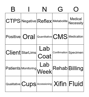 ALERE LAB WEEK BINGO Card