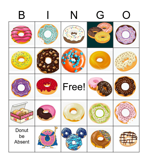 Donut Bingo Card