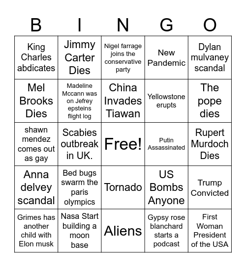 2024 Bingo Card