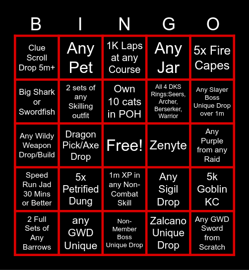 Ru Tang Clan BINGO Event Bingo Card