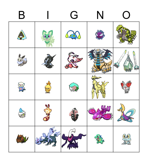 Shiny Bingo Card