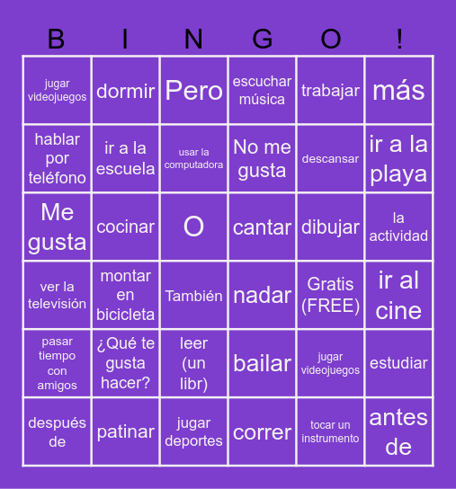 Pasatiempos Bingo Card