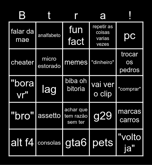bitoria bingoh Bingo Card