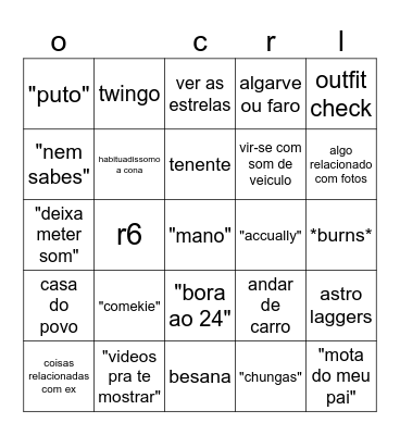 BINGO JAO Bingo Card