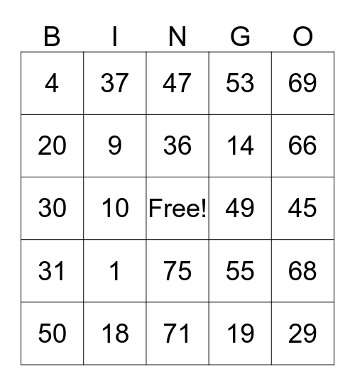 Mry Jy Bnnsg Bingo Card