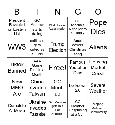 2024 BINGO BOARD Bingo Card
