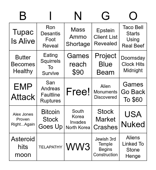 2024 Bingo Card