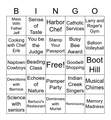 April Happenings Bingo Card